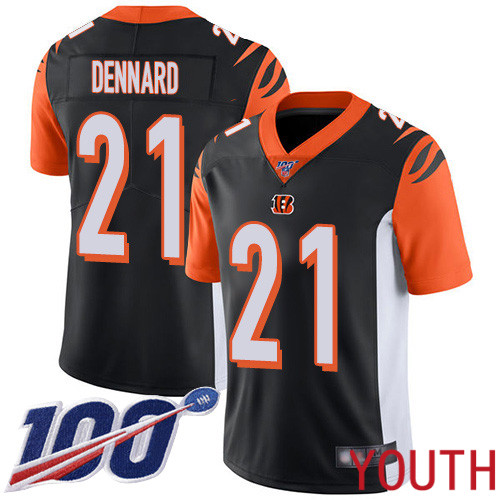 Cincinnati Bengals Limited Black Youth Darqueze Dennard Home Jersey NFL Footballl 21 100th Season Vapor Untouchable